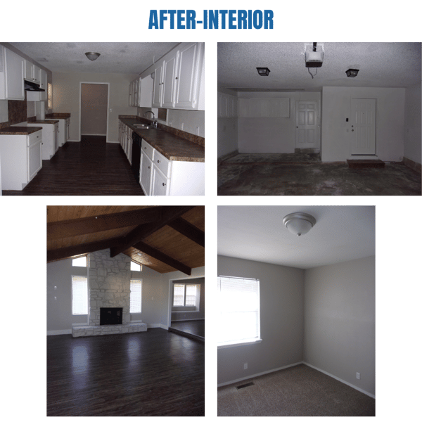 Photo collage of "after" interior photos