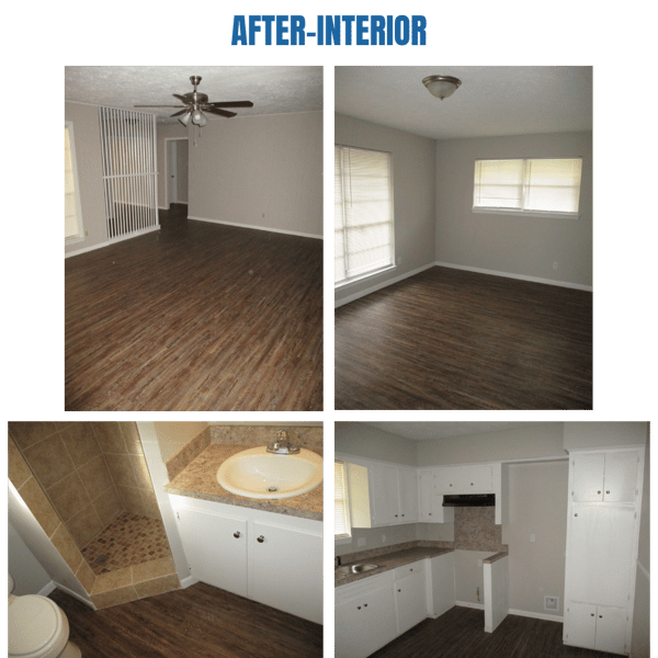 Photo collage of "after" interior photos