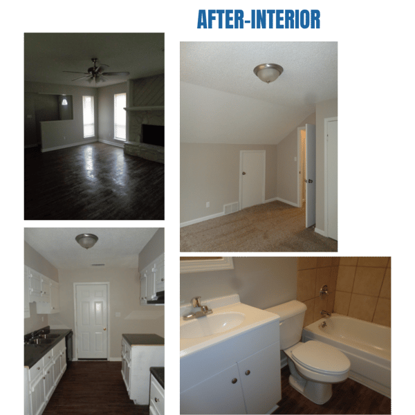 Photo collage of "after" interior photos