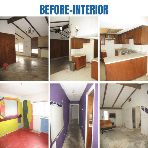 Photo collage of "before" interior photos