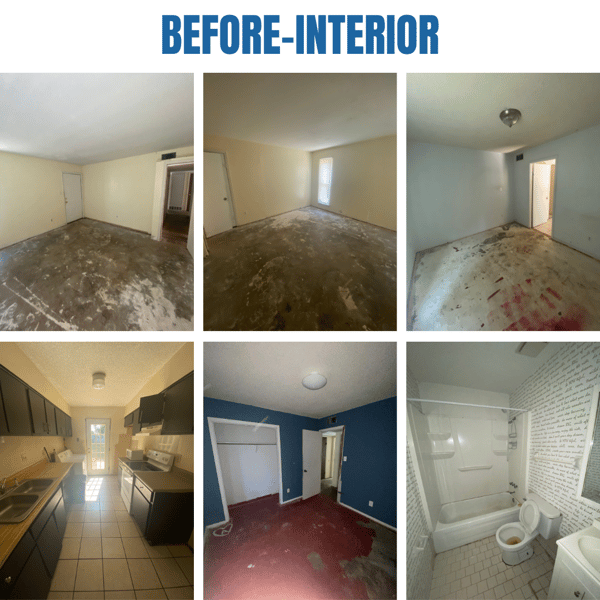 Photo collage of "before" interior photos