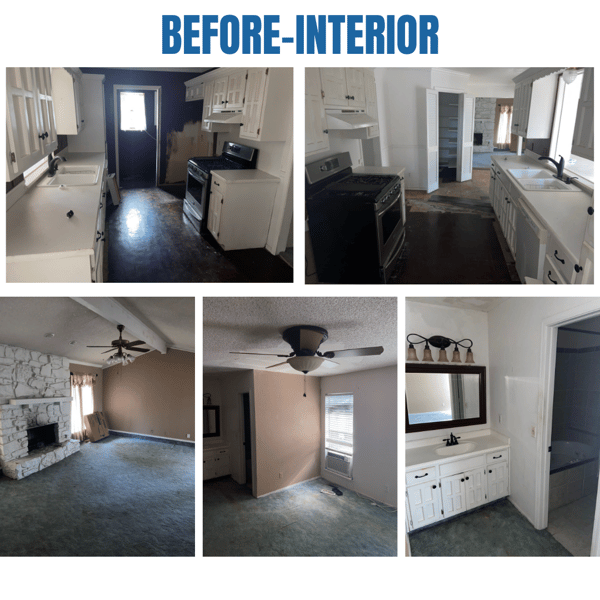 Photo collage of "before" interior photos