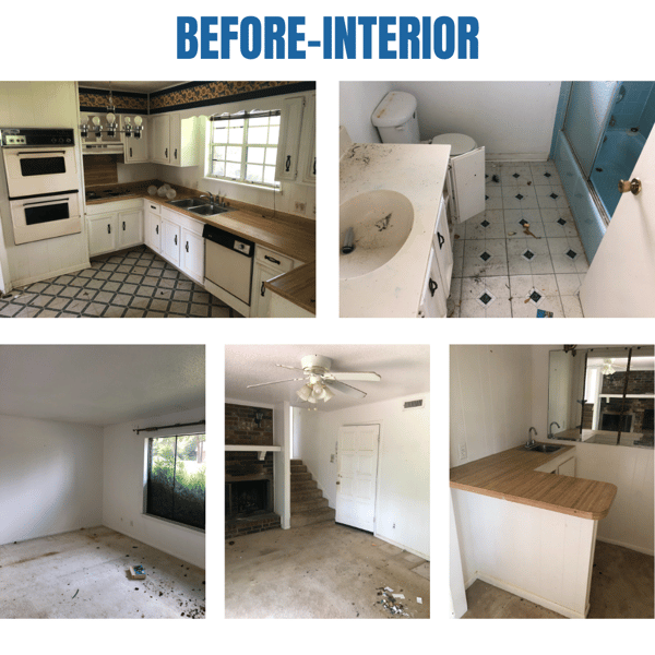 Photo collage of "before" interior photos