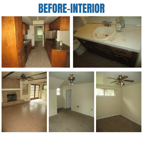 Photo collage of "before" interior photos