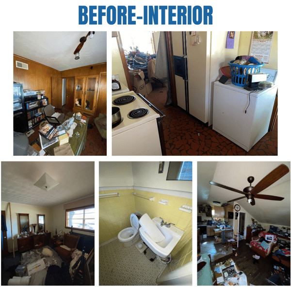 Photo collage of "before" interior photos