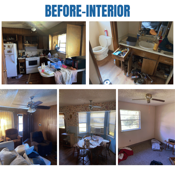 Photo collage of "before" interior photos