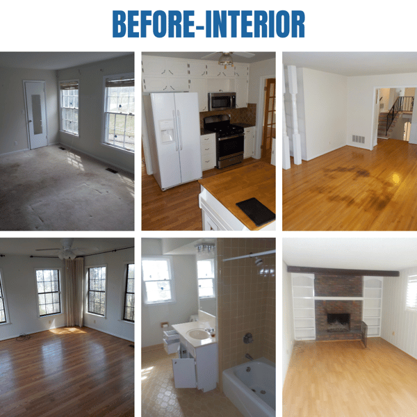 Photo collage of "before" interior photos