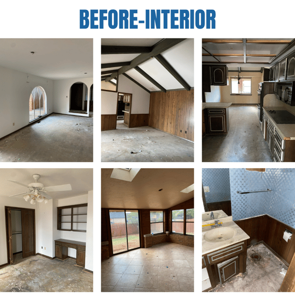 Photo collage of "before" interior photos