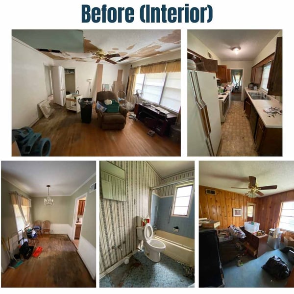 Photo collage of "before" interior photos