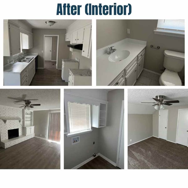 Photo collage of "after" interior photos