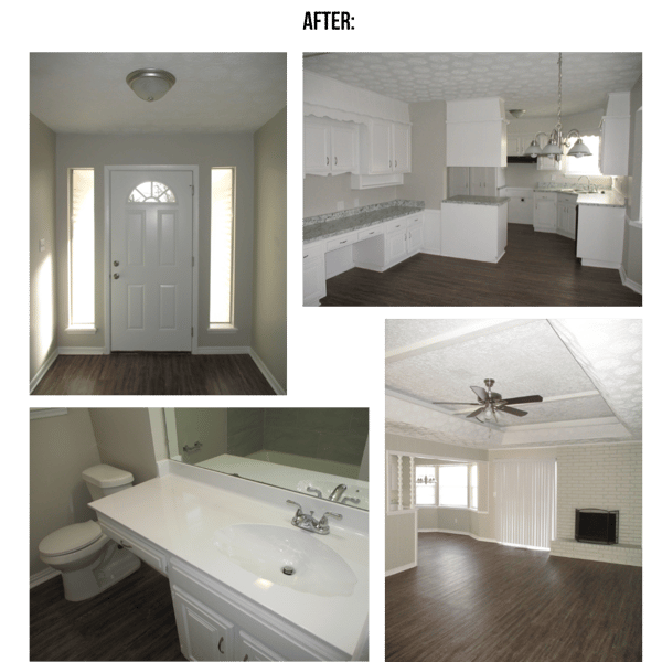 Photo collage of "after" interior photos