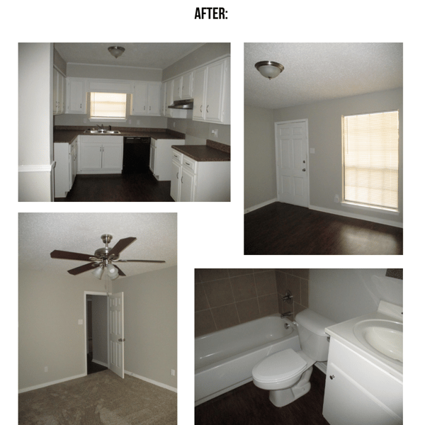 Photo collage of "after" interior photos