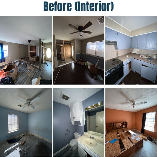 Photo collage of "before" interior photos