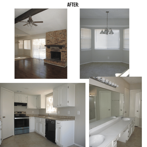 Photo collage of "after" interior photos