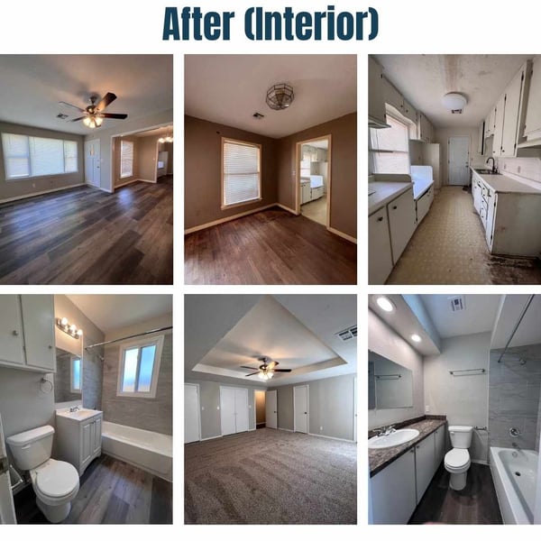 Photo collage of "after" interior photos