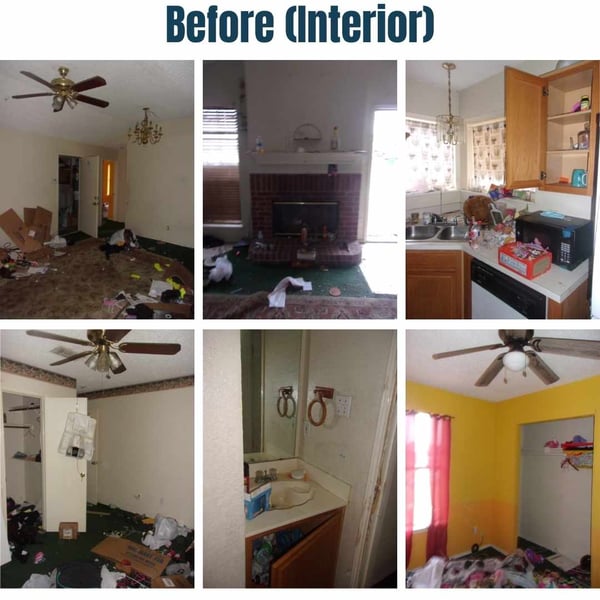 Photo collage of "before" interior photos