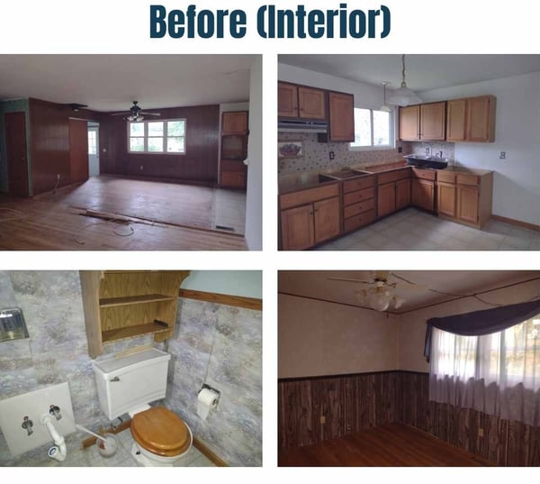 Photo collage of "before" interior photos