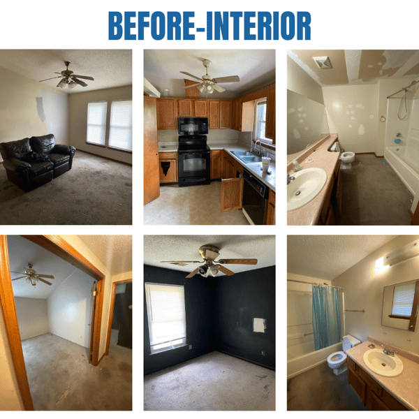 Photo collage of "before" interior photos