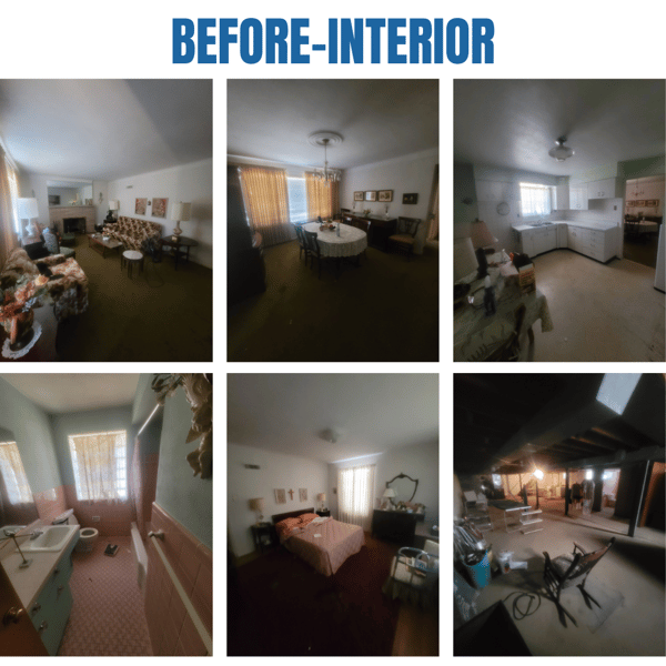 Photo collage of "before" interior photos