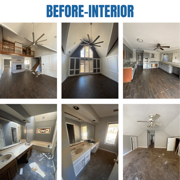 Photo collage of "before" interior photos