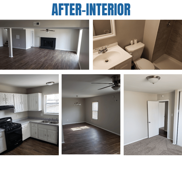 Photo collage of "after" interior photos