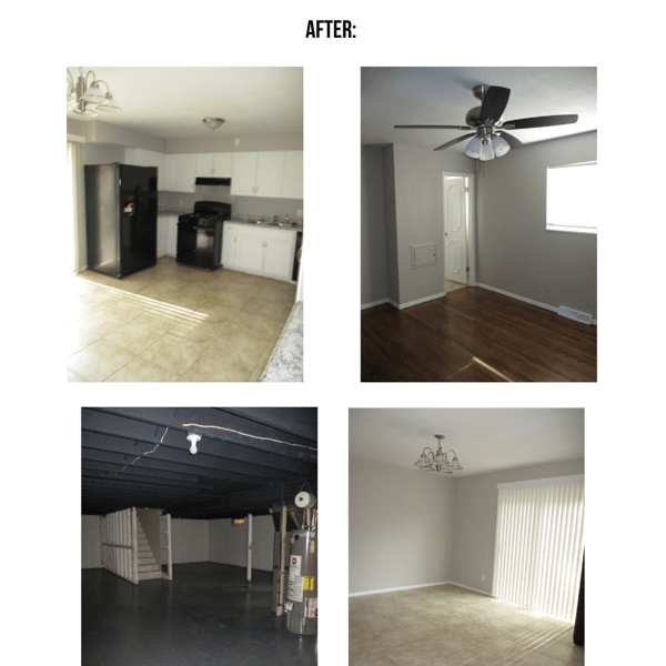 Photo collage of "after" interior photos