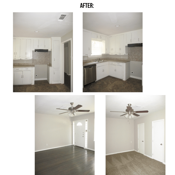 Photo collage of "after" interior photos