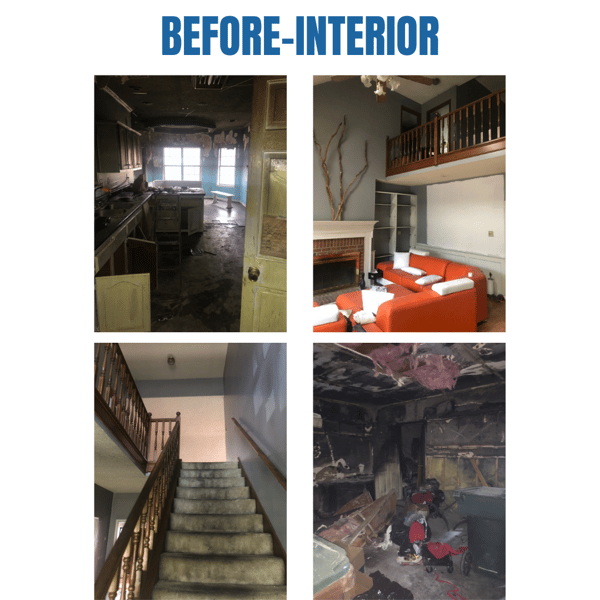 Photo collage of "before" interior photos