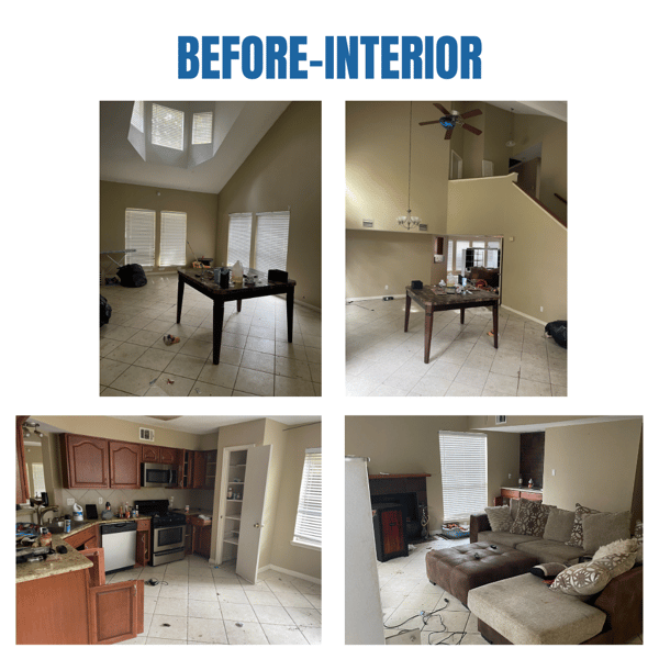 Photo collage of "before" interior photos