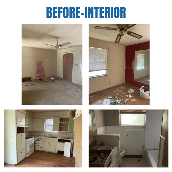 Photo collage of "before" interior photos