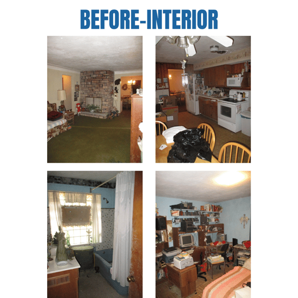 Photo collage of "before" interior photos