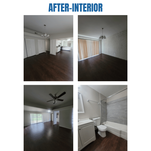 Photo collage of "after" interior photos