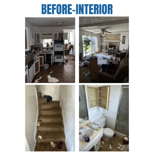 Photo collage of "before" interior photos