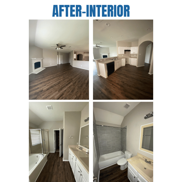 Photo collage of "after" interior photos