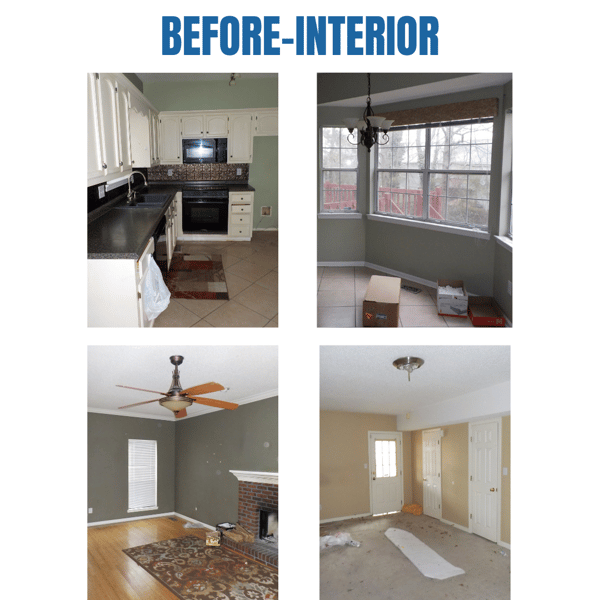 Photo collage of "before" interior photos