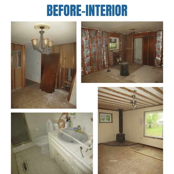 Photo collage of "before" interior photos