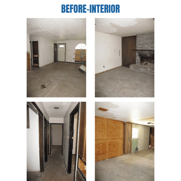 Photo collage of "before" interior photos