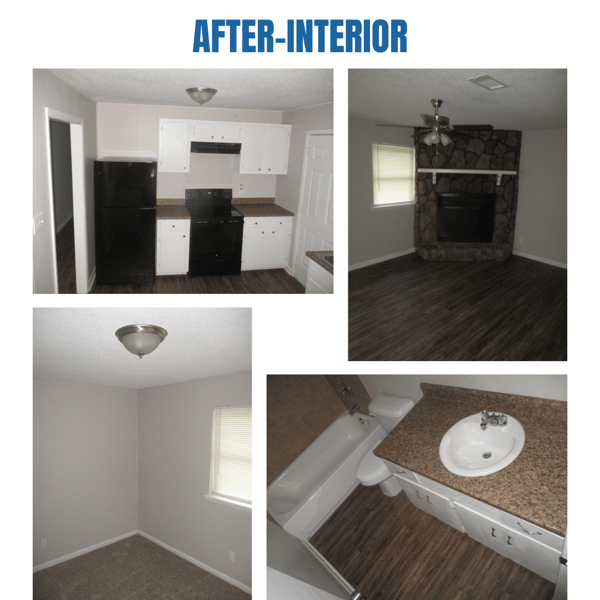 Photo collage of "after" interior photos