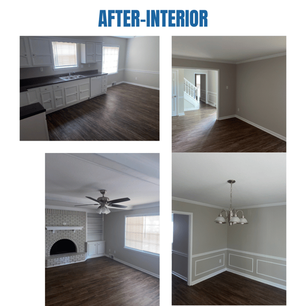 Photo collage of "after" interior photos