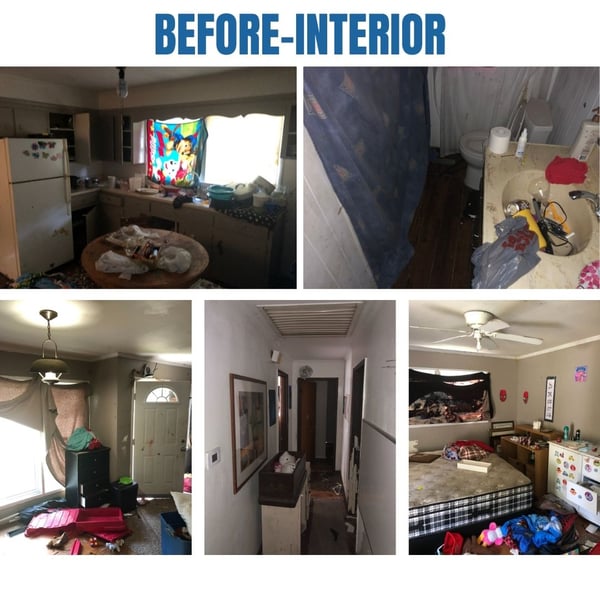 Photo collage of "before" interior photos