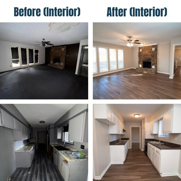 4225 Willow Park Before and After Kitchen_Living Room