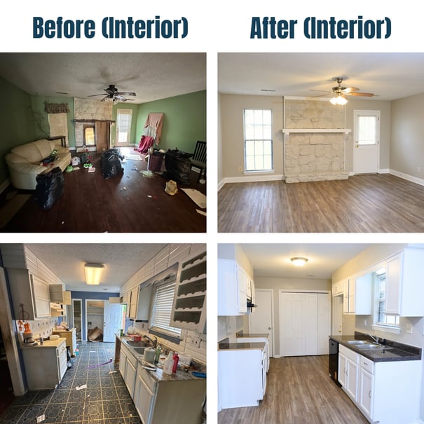 4580 Hickory Branch Before and After Kitchen_Living Room