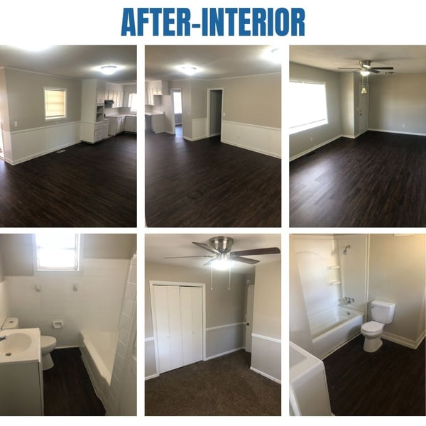 Photo collage of "after" interior photos