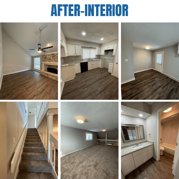 Photo collage of "after" interior photos