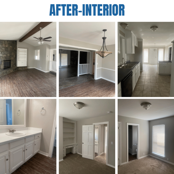 Photo collage of "after" interior photos