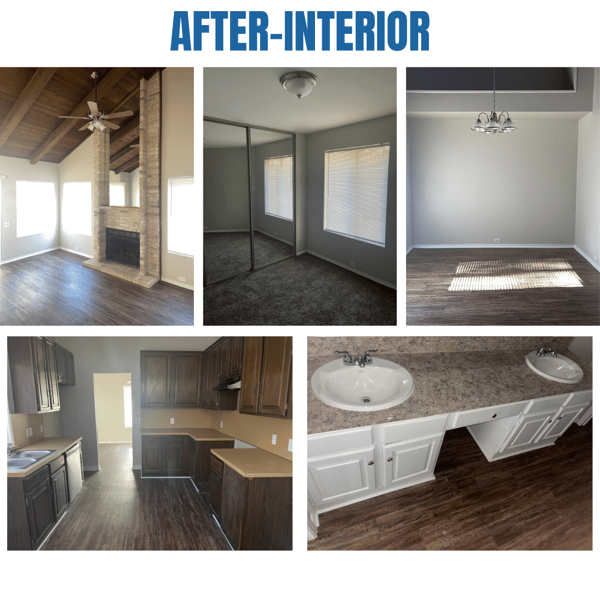 Photo collage of "after" interior photos