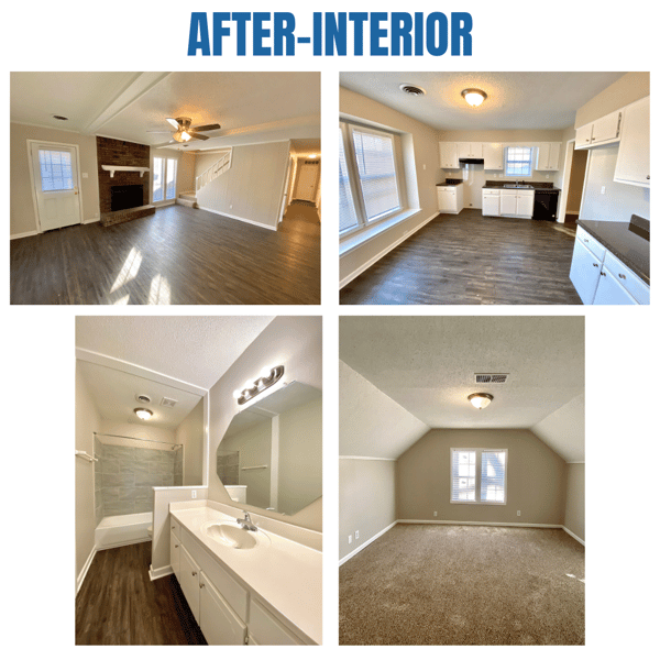 Photo collage of "after" interior photos