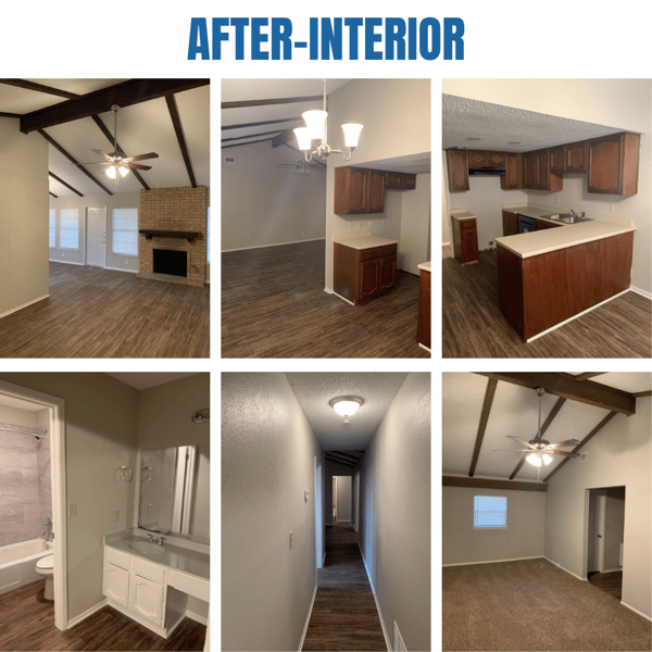 Photo collage of "after" interior photos