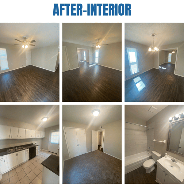 Photo collage of "after" interior photos