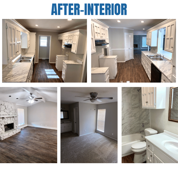 Photo collage of "after" interior photos